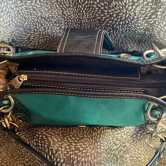 MONTANA WEST Turquoise Leather Purse - Picture 5 of 7